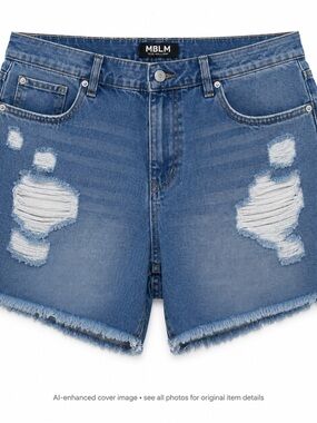 MBLM Tess Holliday Plus Size 16 Distressed Denim Shorts